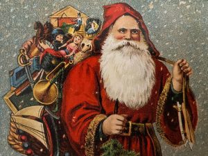 Many Santa's faces for Christmas