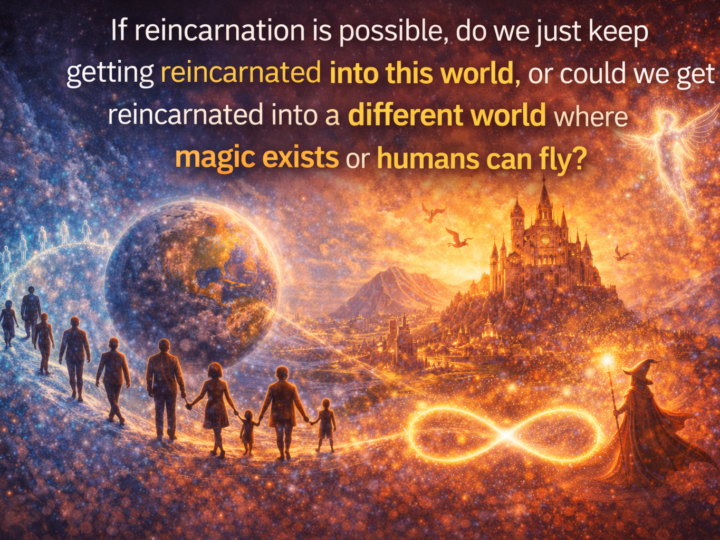 If reincarnation is possible, do we just keep getting reincarnated into this world, or could we get reincarnated into a different world where magic exists or humans can fly?