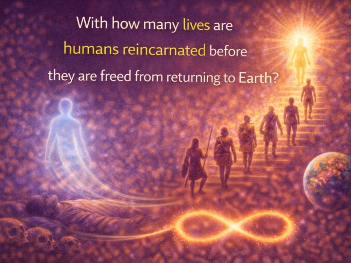 With how many lives are humans reincarnated before they are freed from returning to Earth?