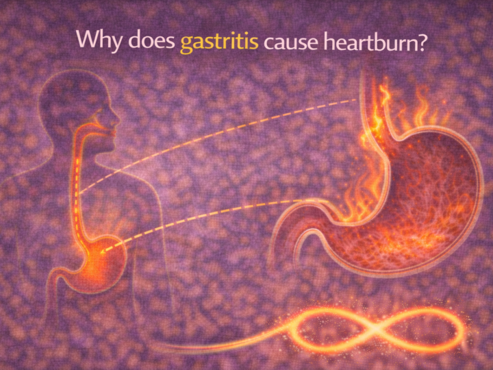 Why does gastritis cause heartburn?
